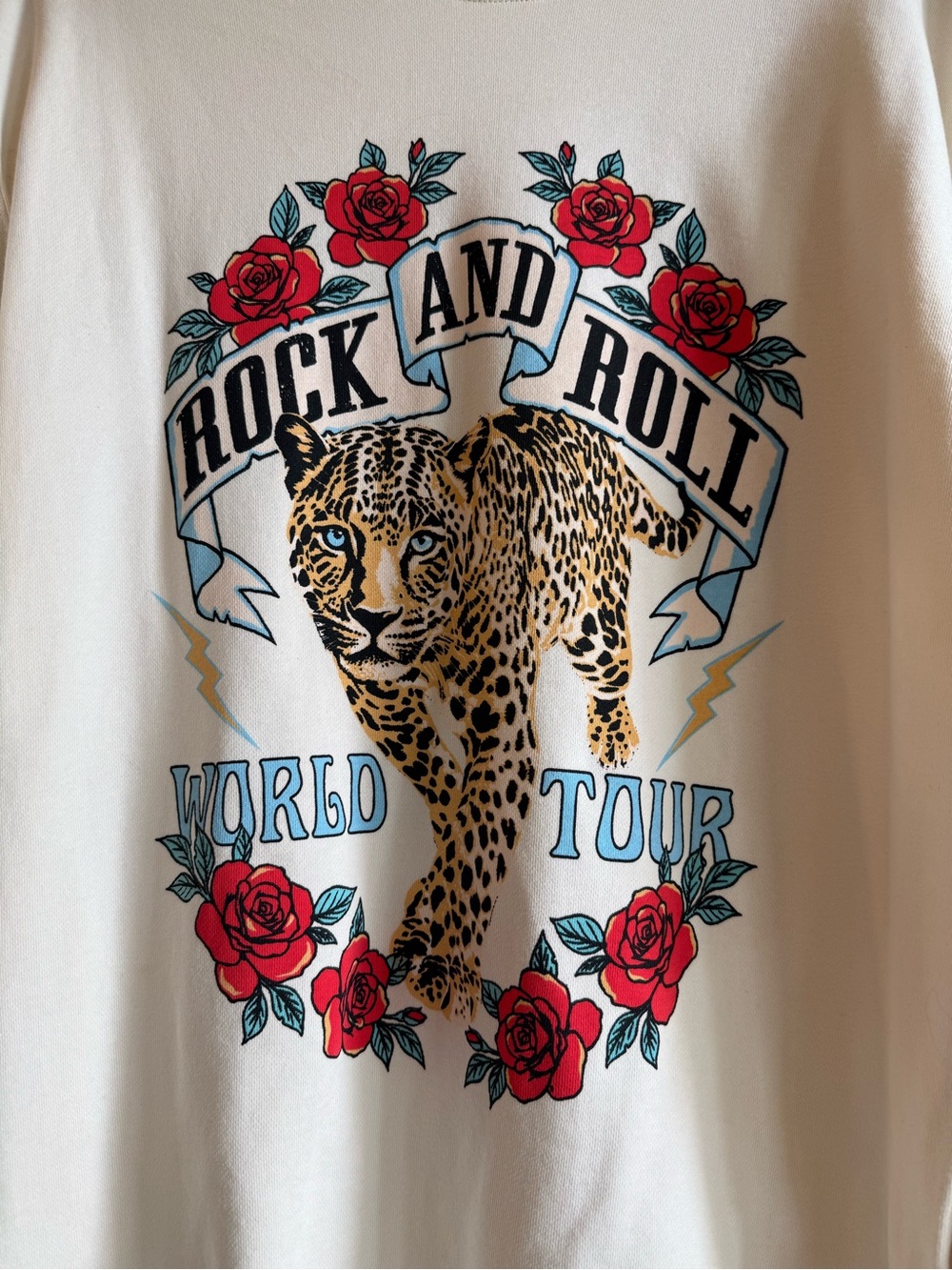Women’s Rock and Roll Leopard Graphic Sweatshirt